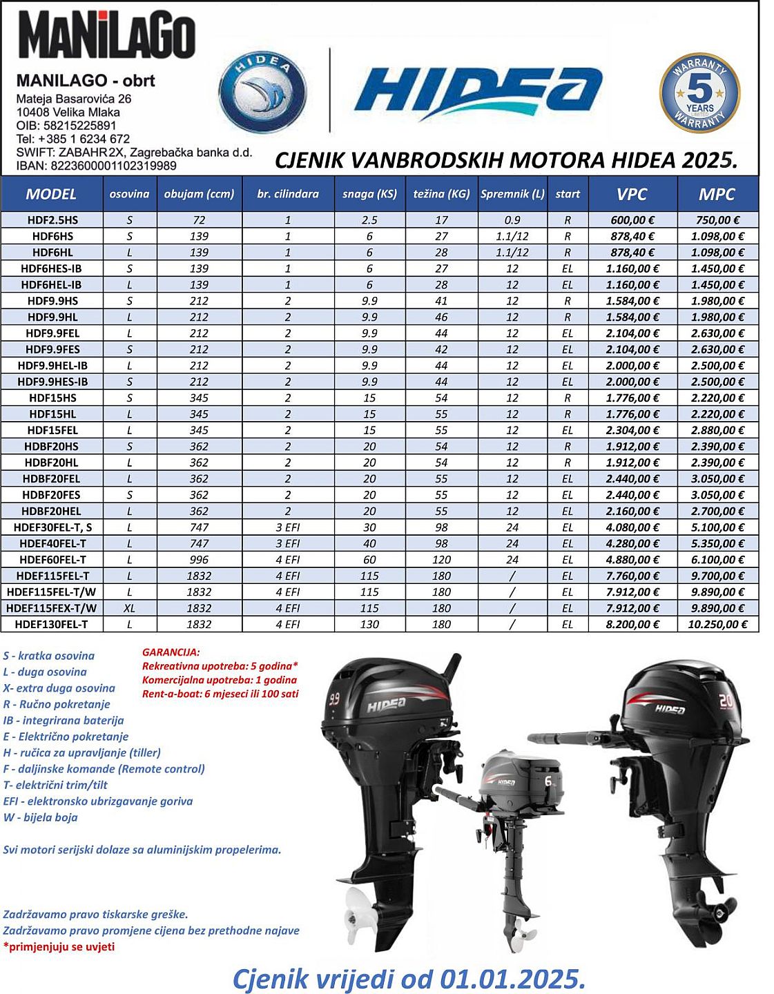 Hidea HDF 9,9 - 2026