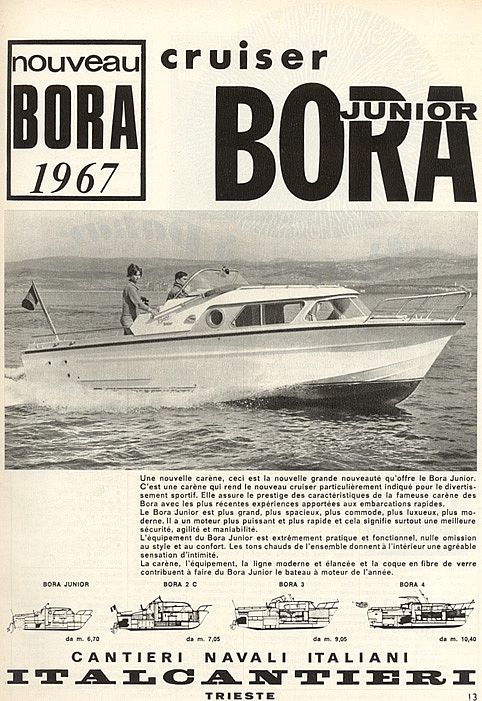 Italcantieri cruiser Bora C2 boat - 1972