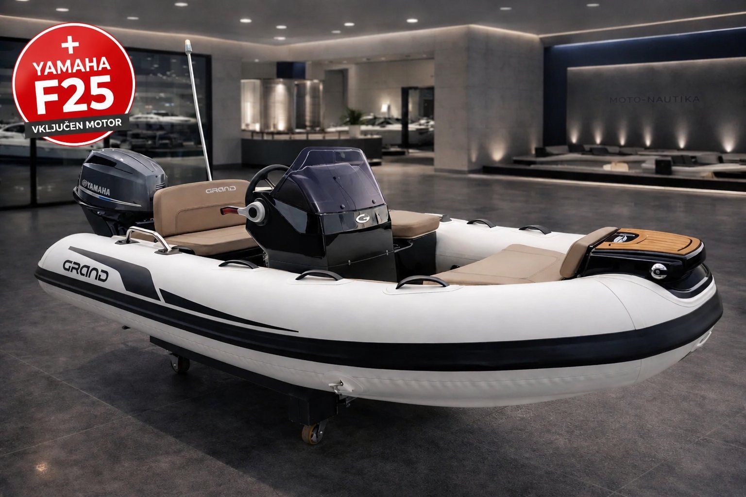 Grand Boats G340HGNF Off White+Yamaha F25 - AKCIJA TENDERJEV - 2026