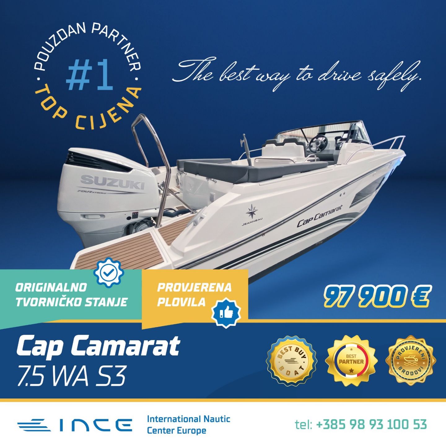 Jeanneau CAP CAMARAT 7.5 WA S... - 2024 - for sale: 97900.-EUR